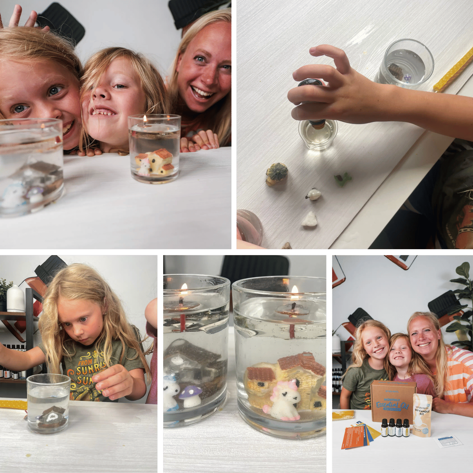 Katie and kids doing a Simply Earth homeschool lesson