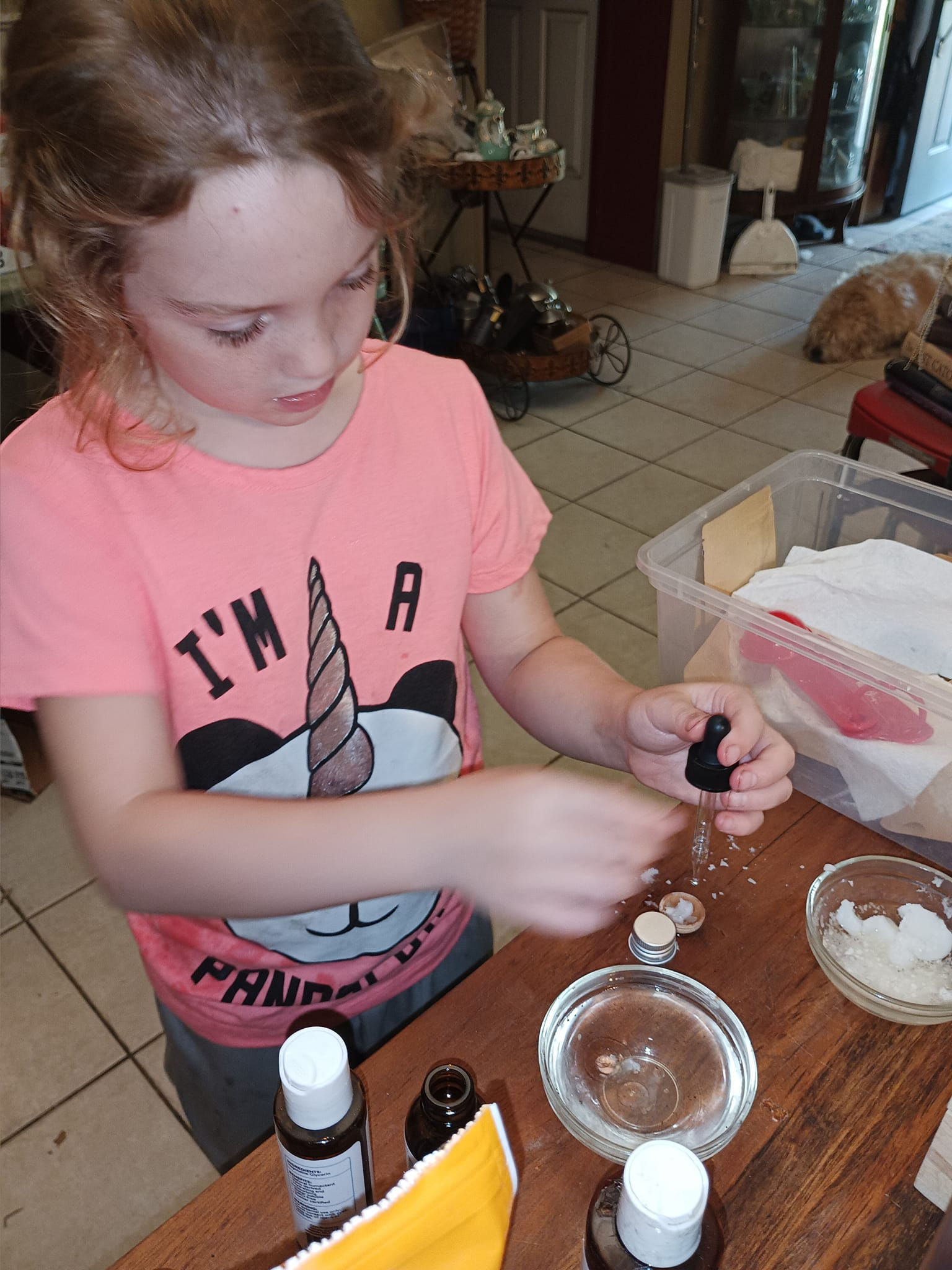 Family running the DIY Foaming Hand Soap Maker Kit lab