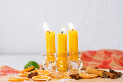 Harvest Glow beeswax tapers