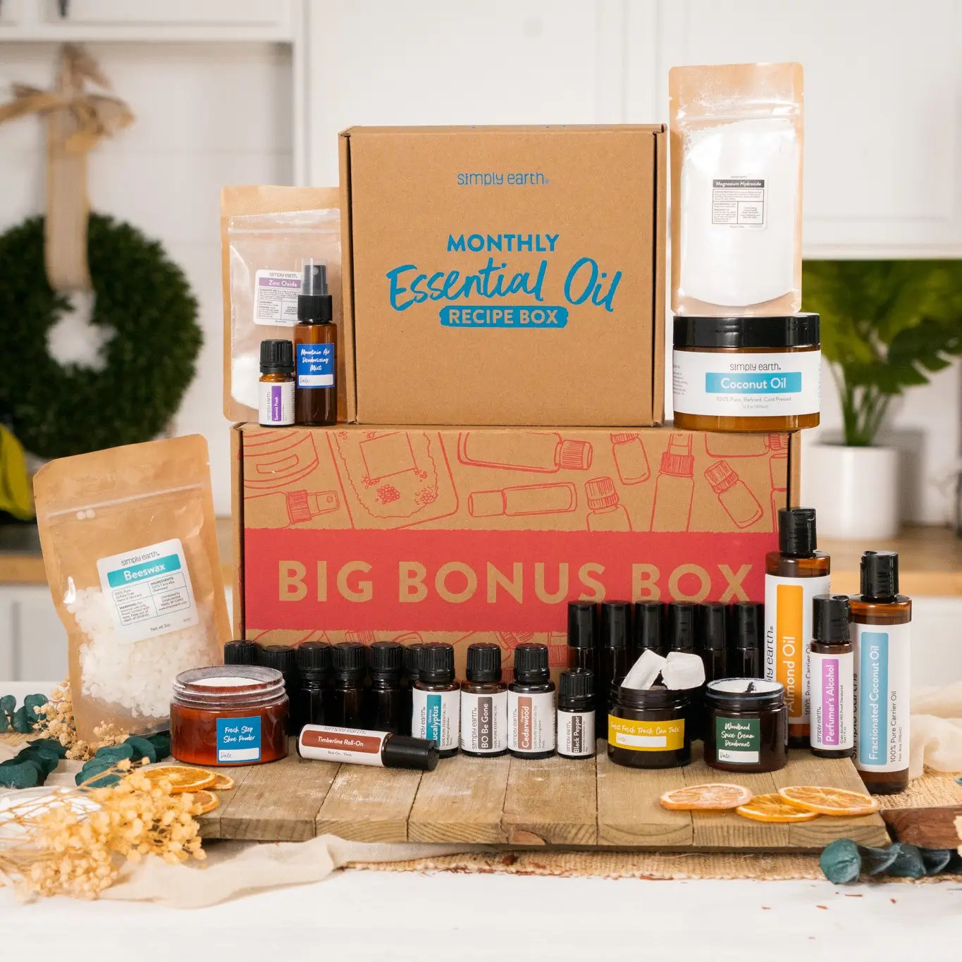Simply Earth Recipe Box &mdash; oils, recipes, and supplies inside