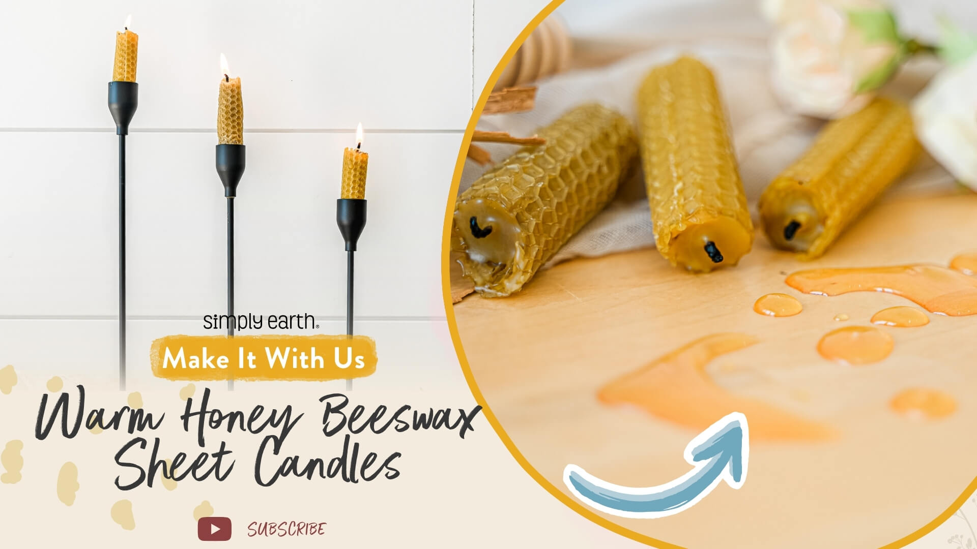 Warm Honey Beeswax Sheet Candles